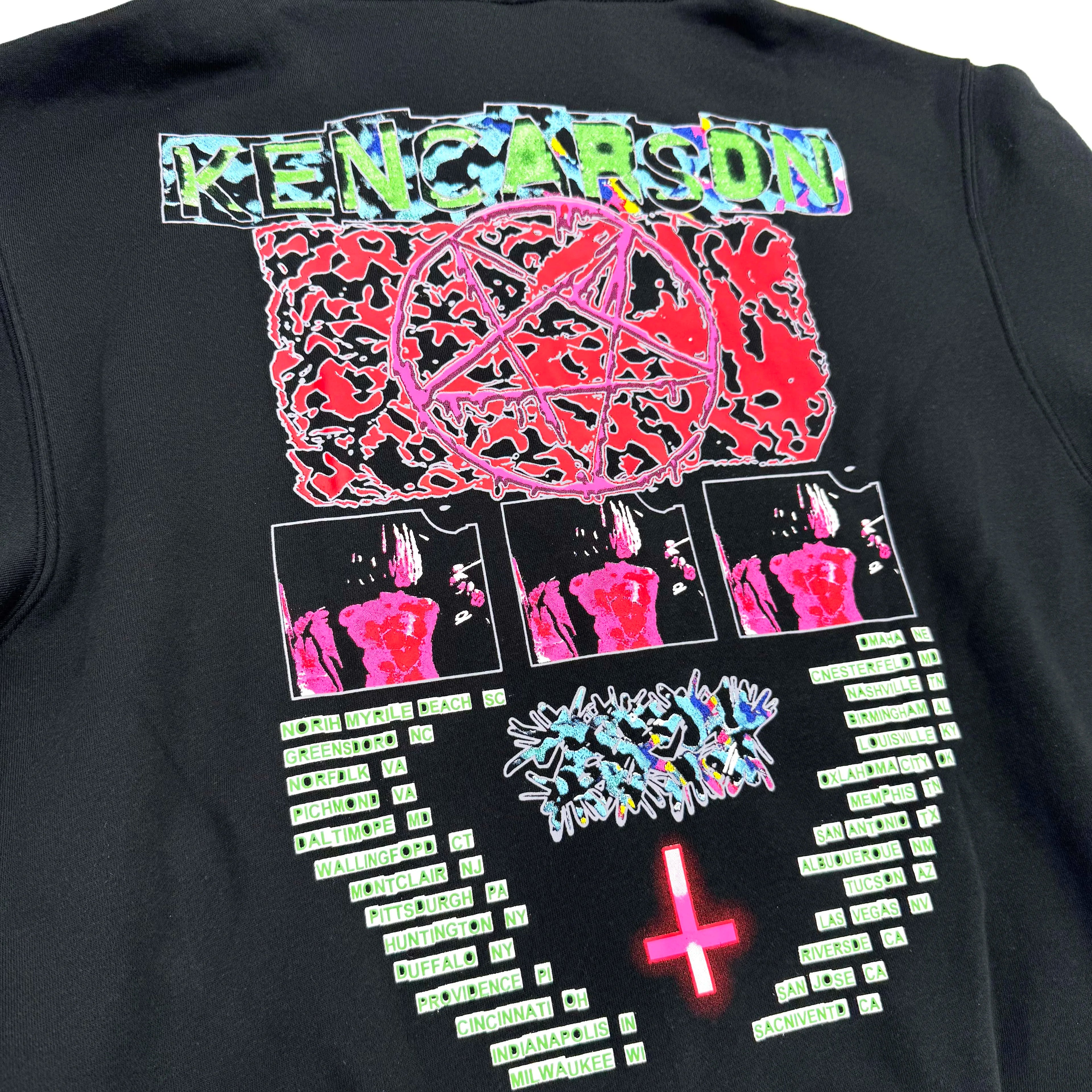 Black Hate Bold Motif Graphic Hoodie