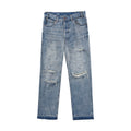 Gray Distressed Cargo Jeans