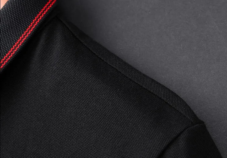 Charcoal Striped Collar Spider Polo Shirt