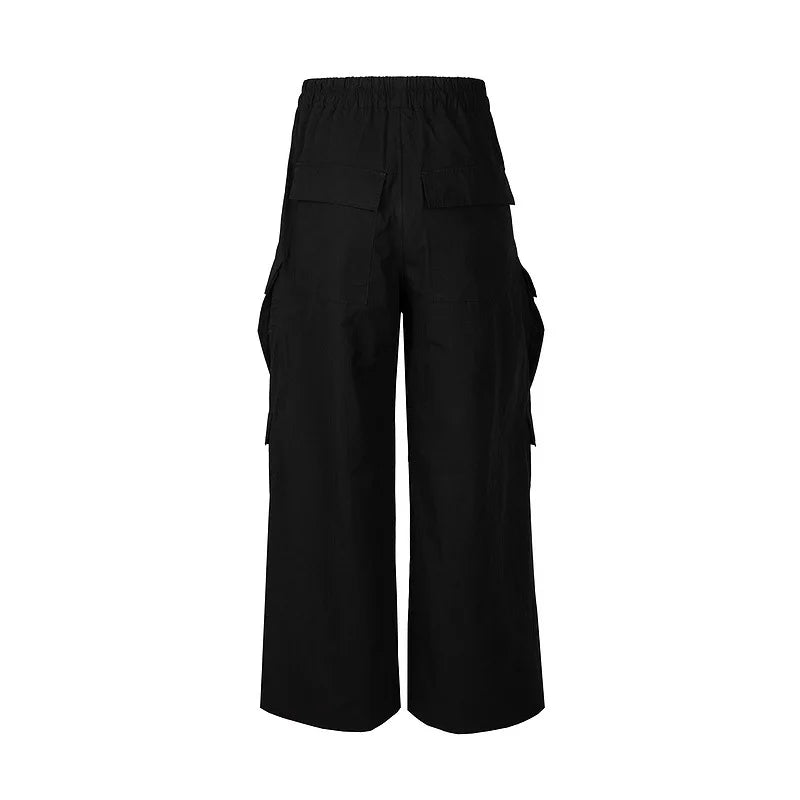 Black Tactical Bold Print Cargo Pants
