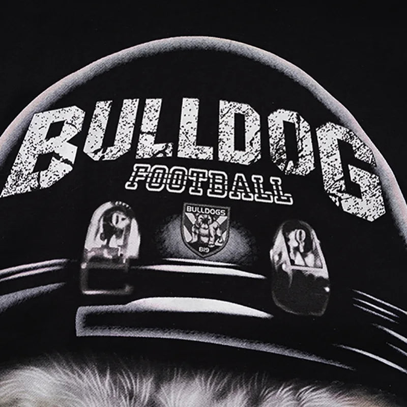 Black Bulldog Football Dog Graphic Tank