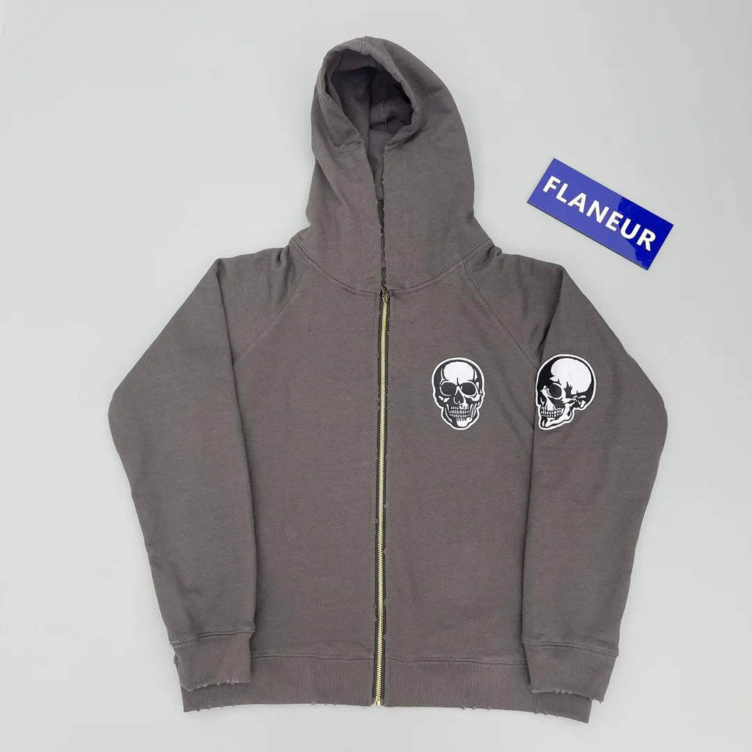 Charcoal Skull Head Face Graphic Hoodie