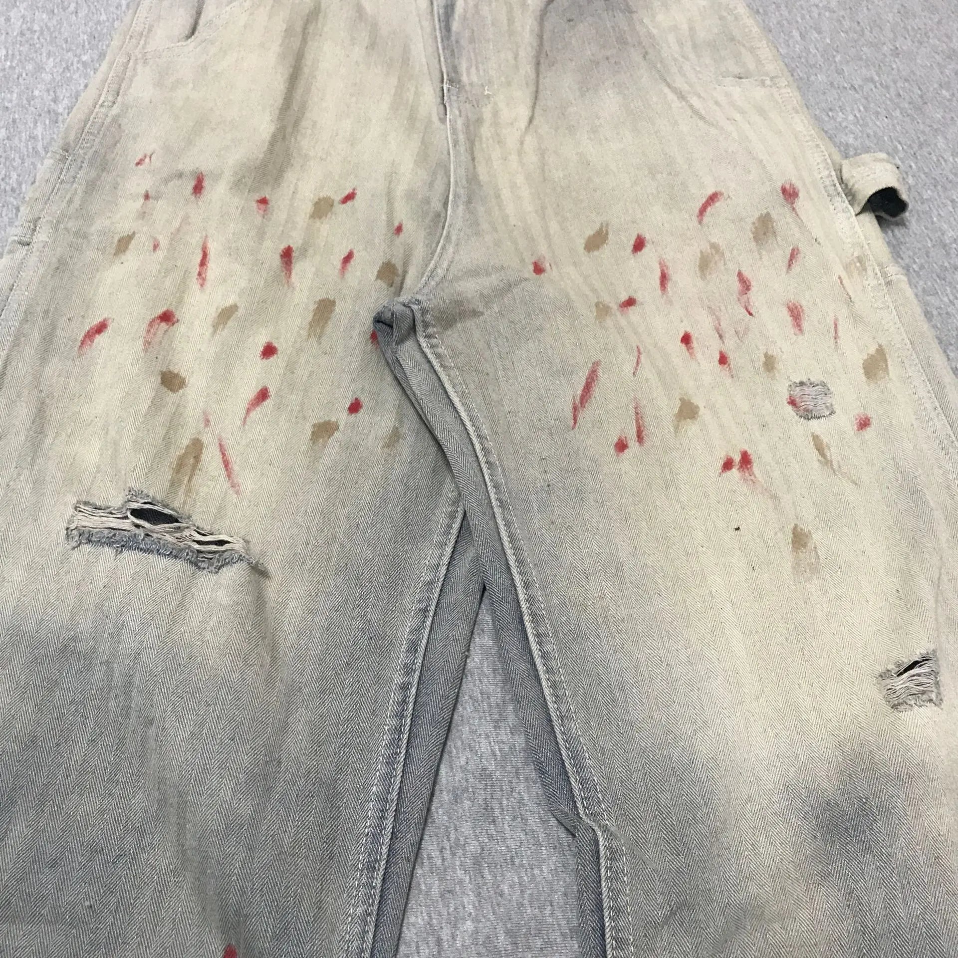 White Blood Straight-Leg Jeans