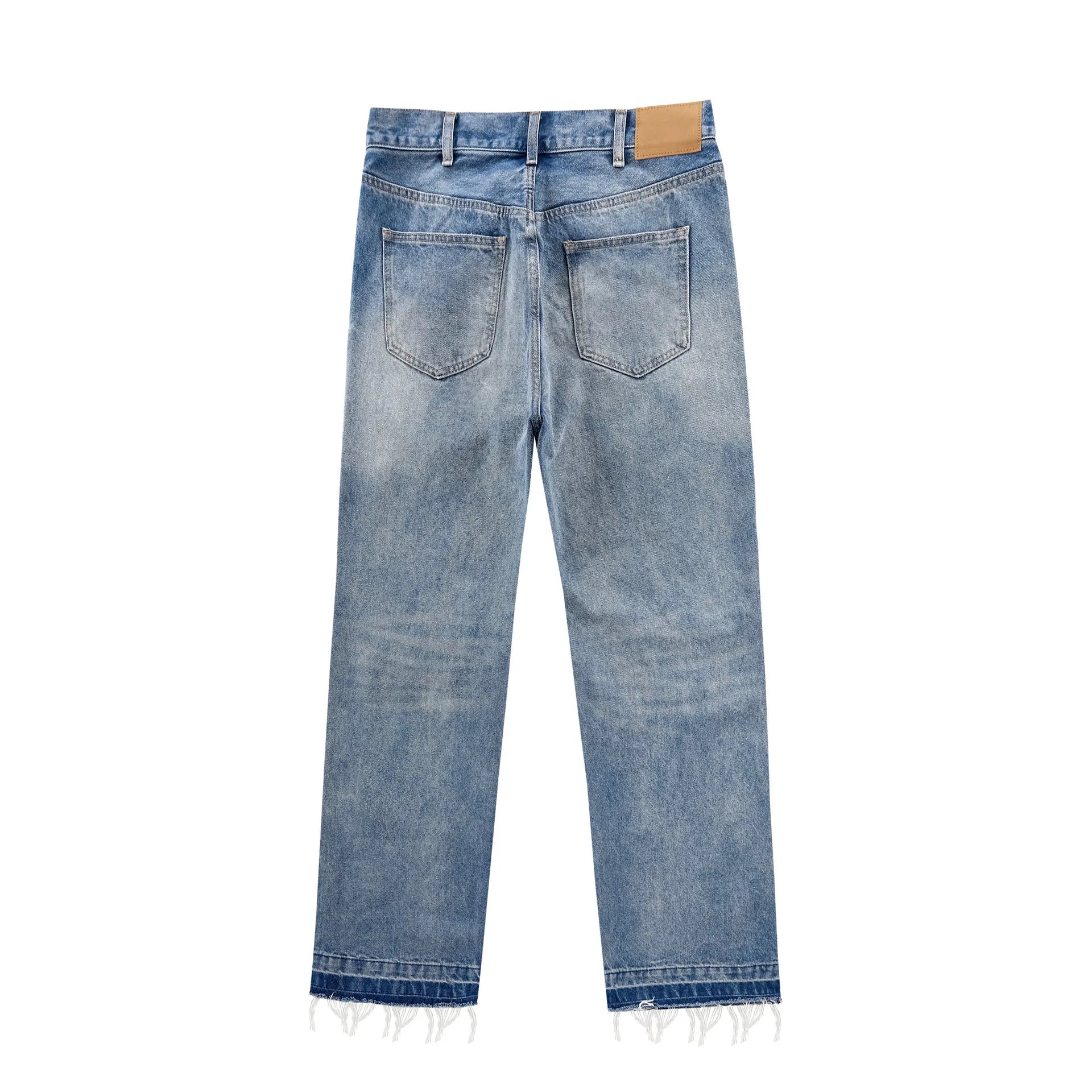Gray Distressed Cargo Jeans
