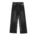 Black Skull Straight-Leg Jeans