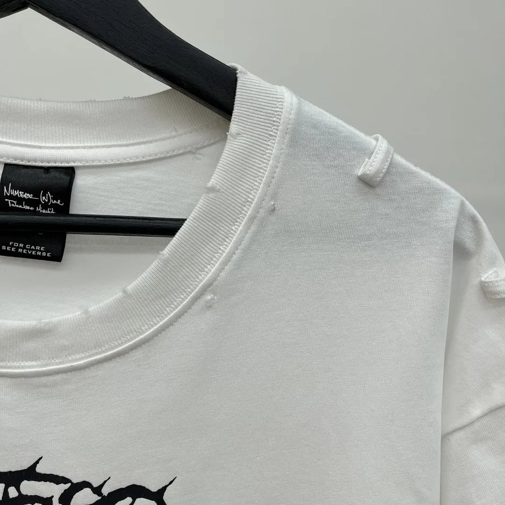 Beige Jesus Skull Graphic Tee