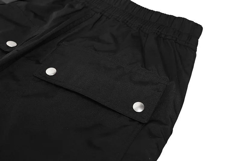 Black Tactical Paratrooper Cargo Pants