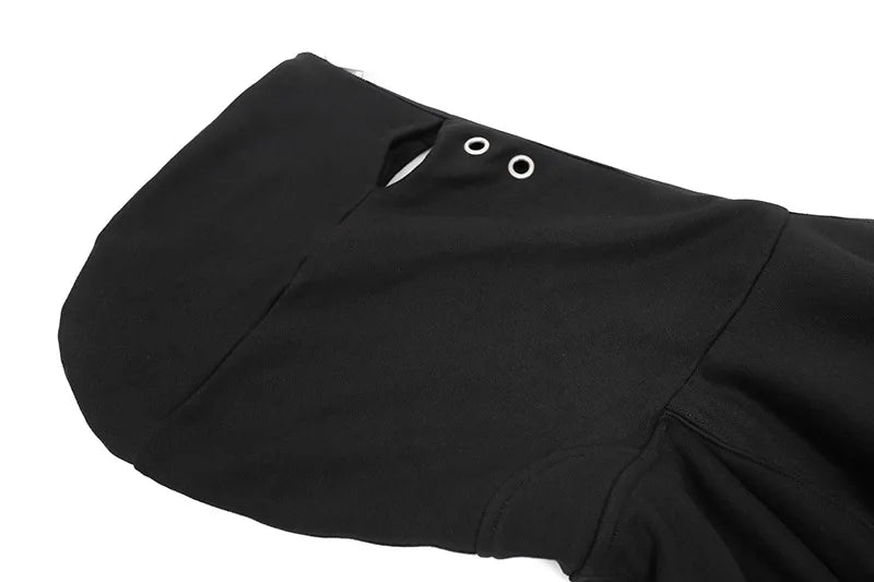 Black Four Graphic Zip Hoodie