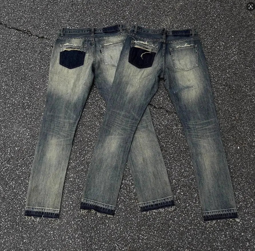 Gray Thunderbolt Straight-Leg Jeans
