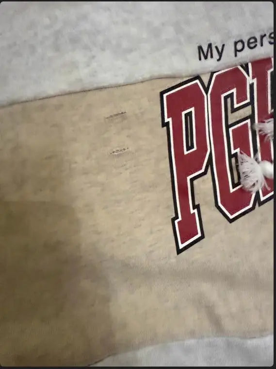 Beige Dirty Graphic Hoodie