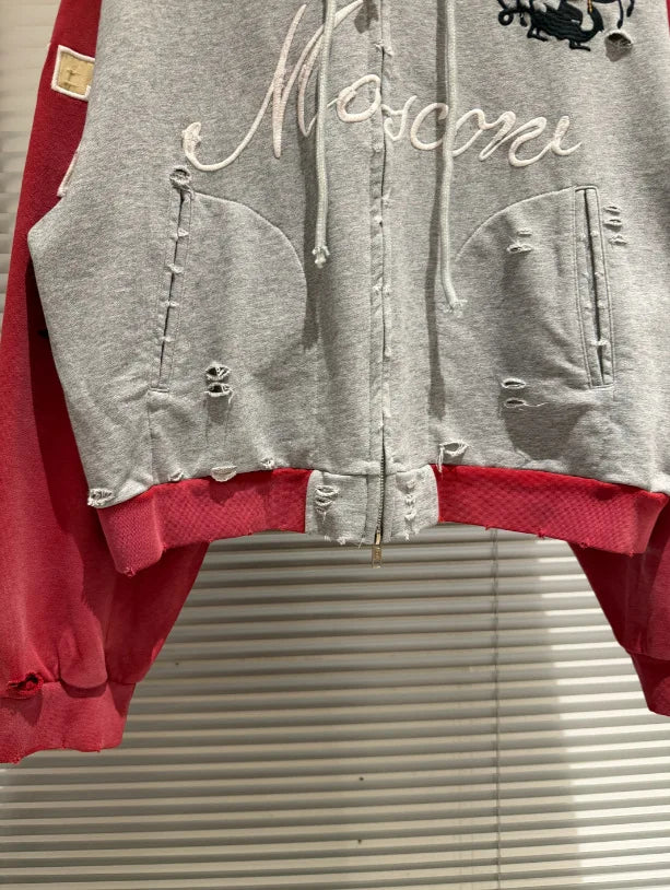 Beige Statement Graphic Hoodie