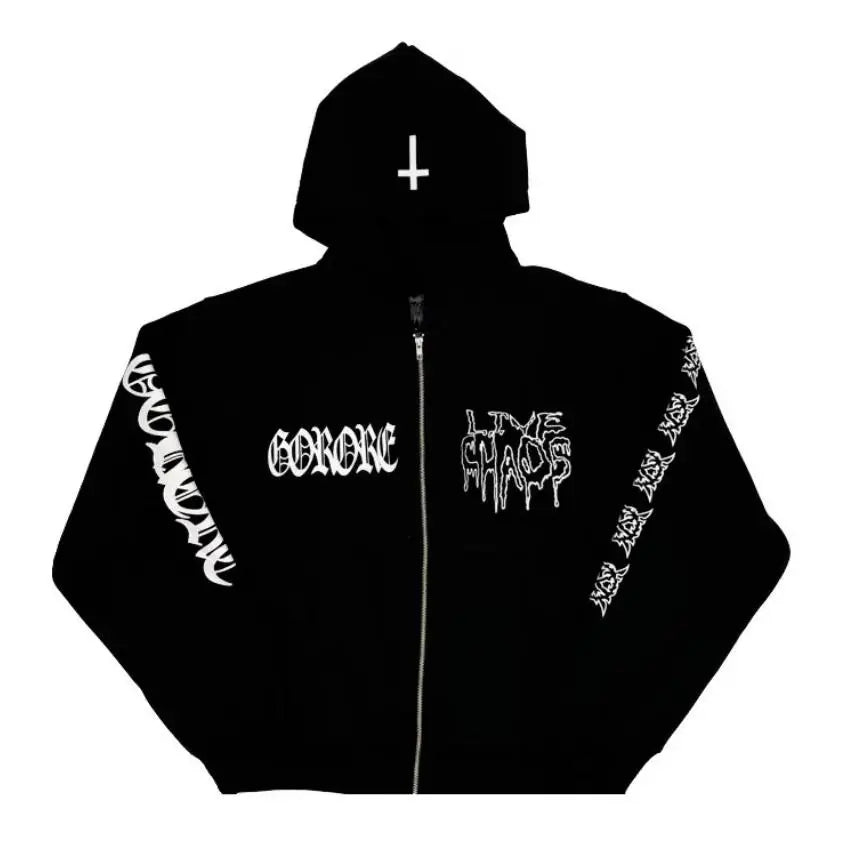 Black Hate Bold Artwork Graphic Hoodie