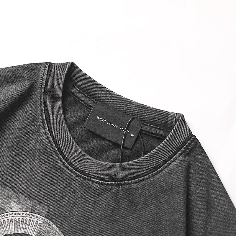 Charcoal Virgin Mary Cross Graphic Tee