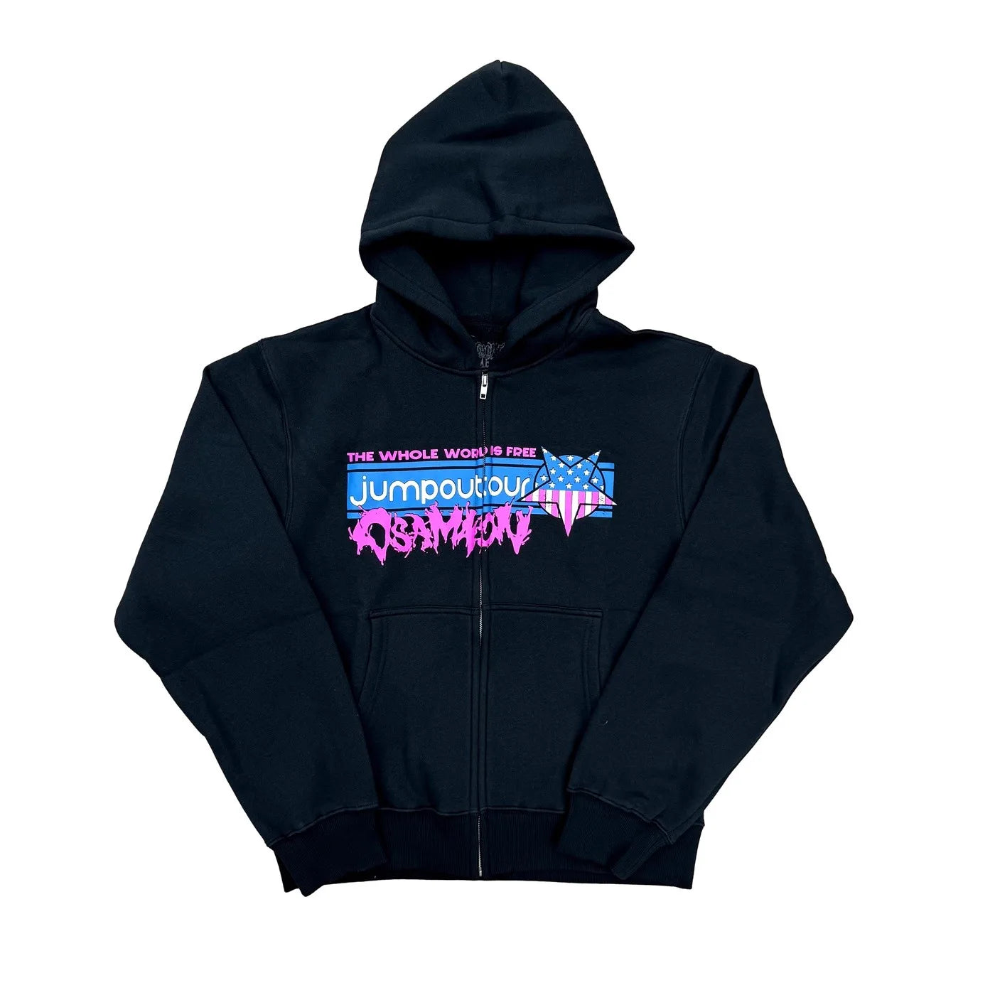 Black Jumpout World Free Graphic Hoodie