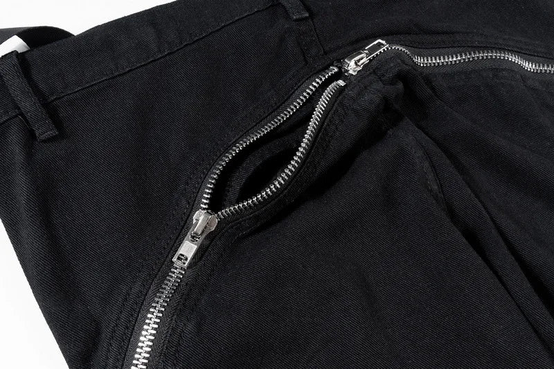 Black Folding Straight-Leg Jeans