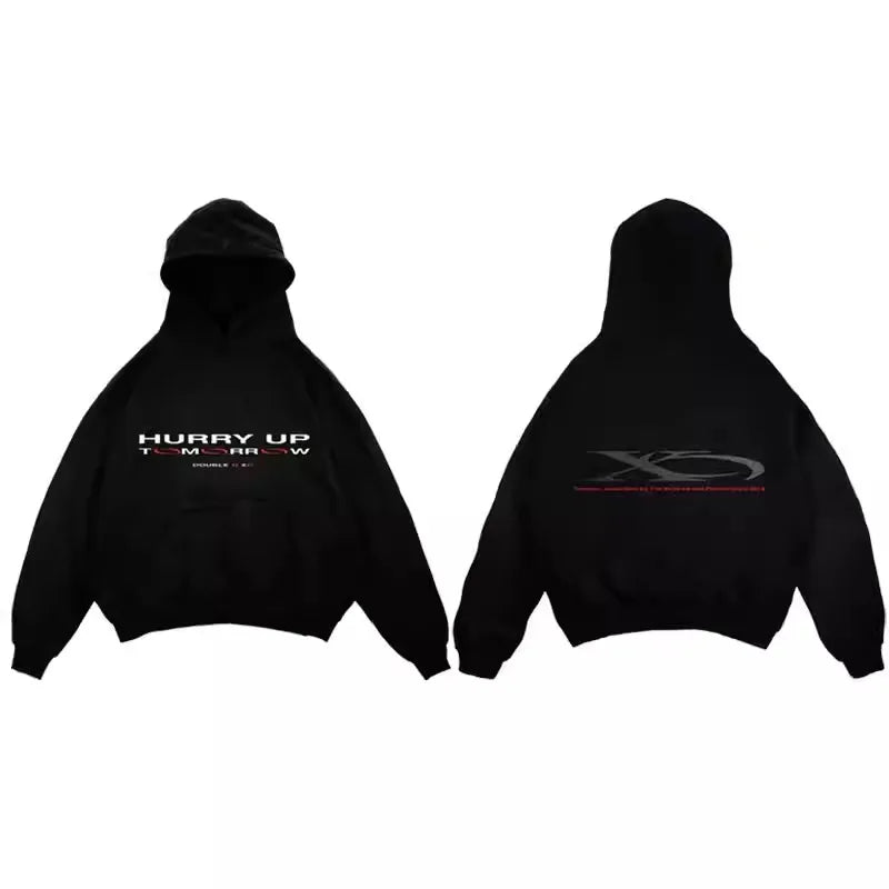 Black Statement Graphic Hoodie