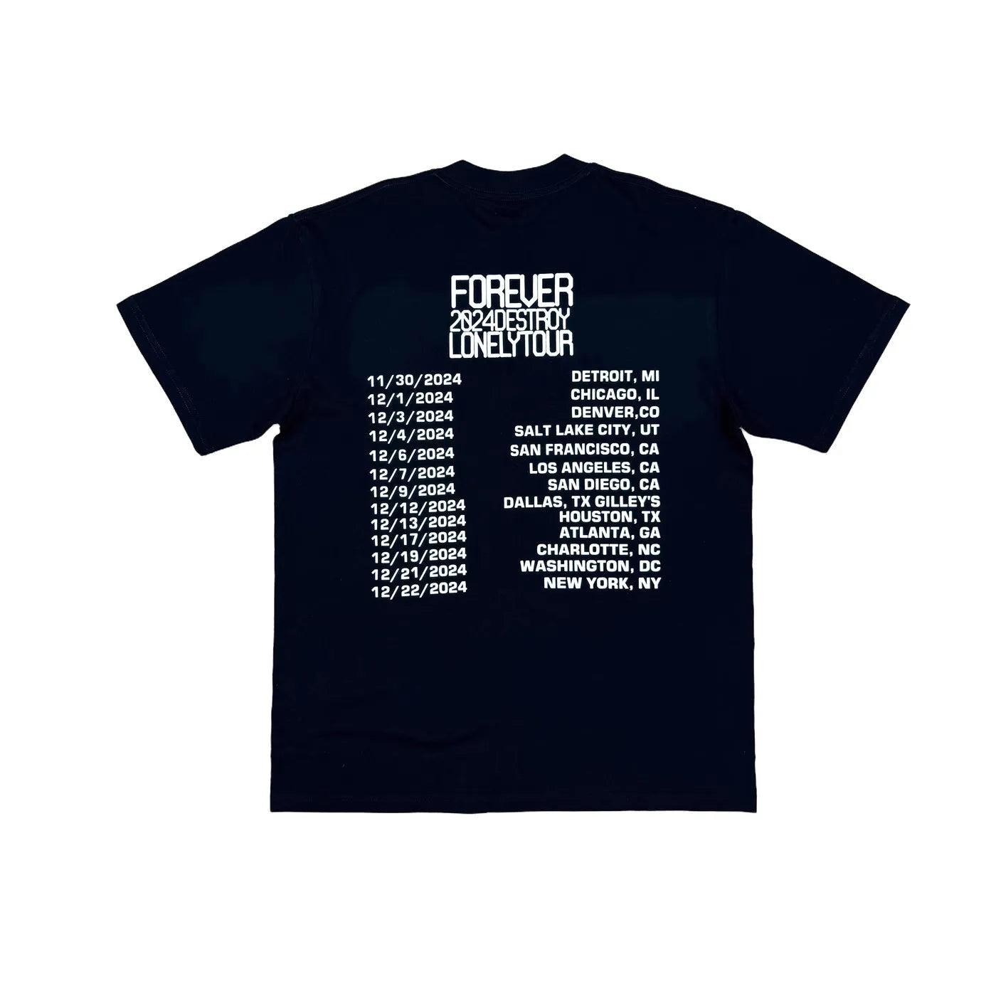 Black Rhinestone Destory Lonely Graphic Tee