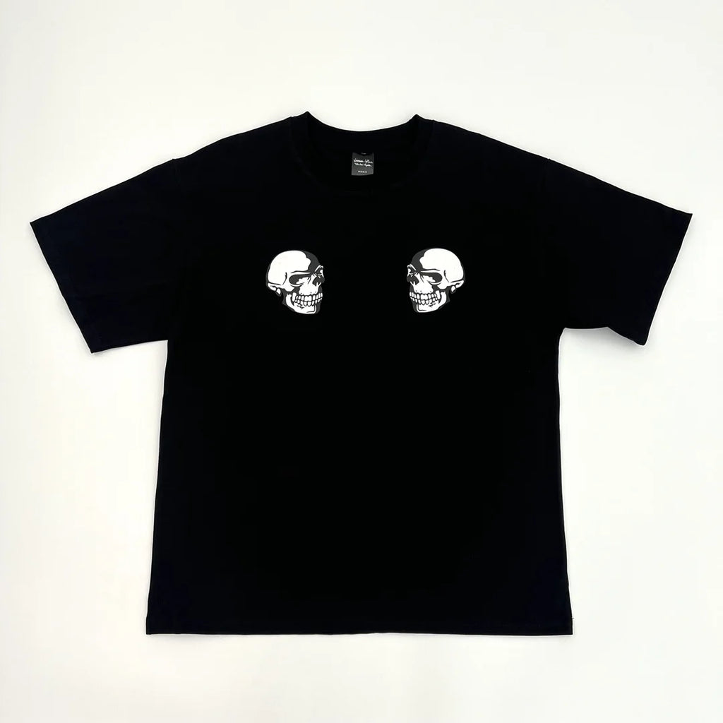 Black Skull Head Guitar Graphic Tee