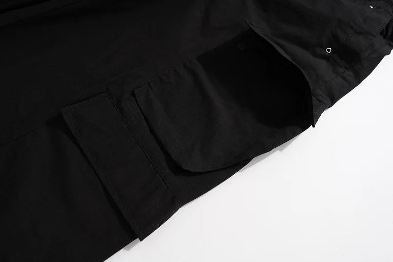 Black Tactical Bold Print Cargo Pants