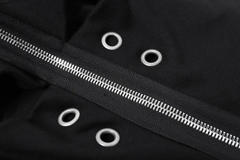 Black Four Graphic Zip Hoodie