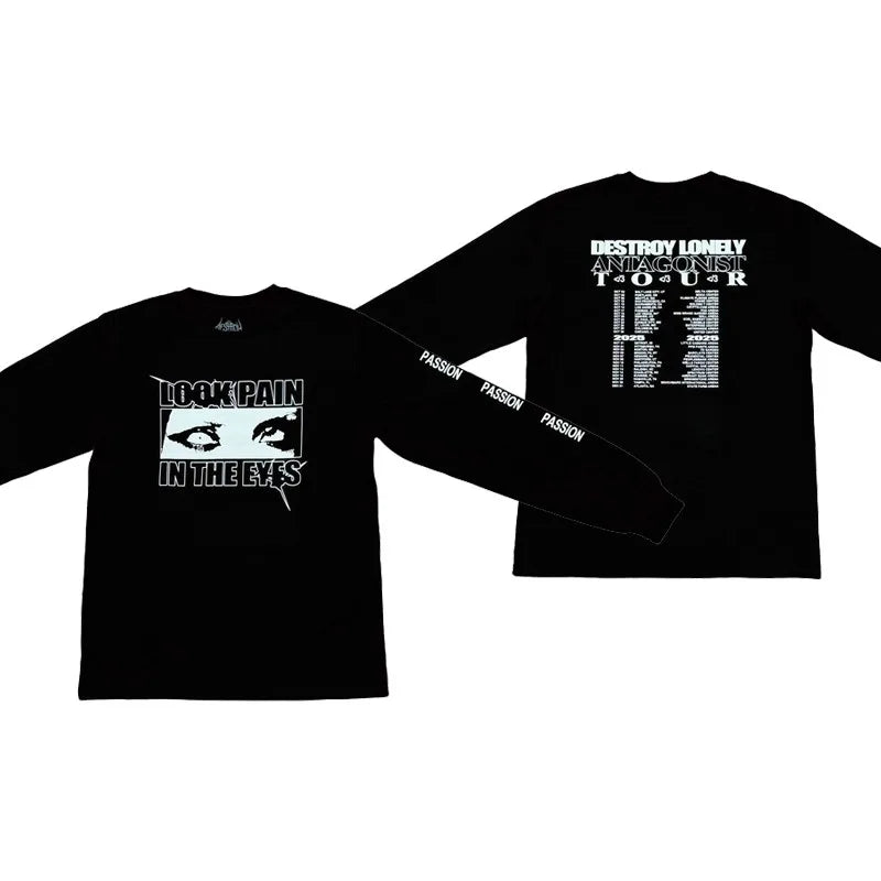 Black Look Pain Eyes Graphic Tee
