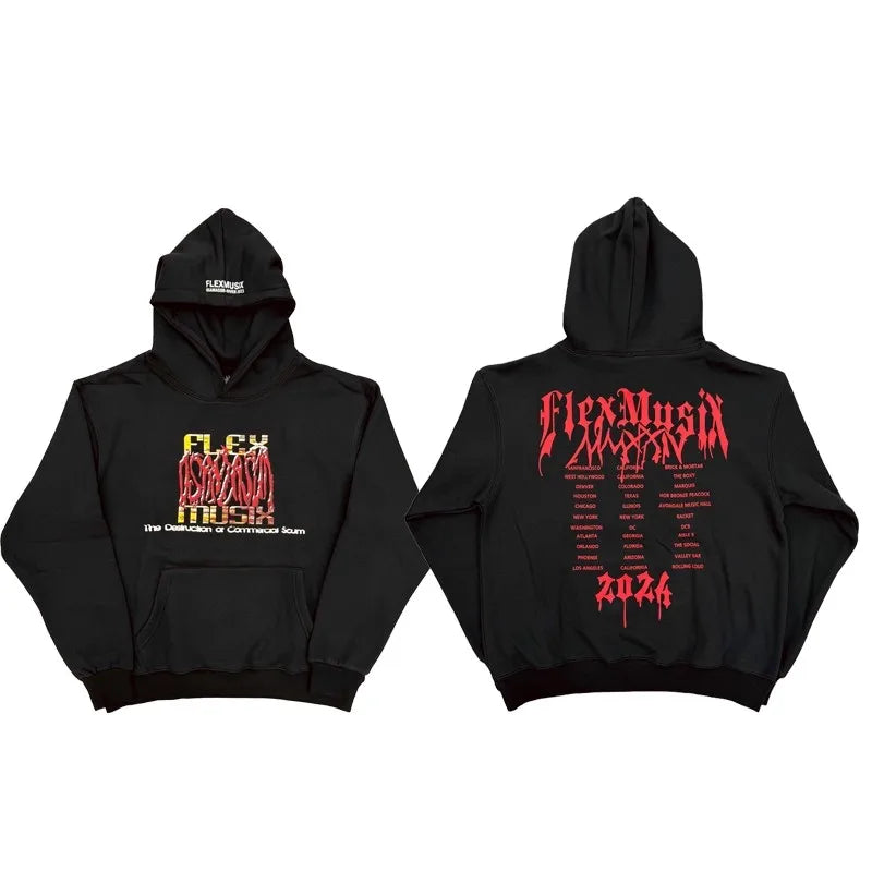 Black Flexmusix Graphic Hoodie