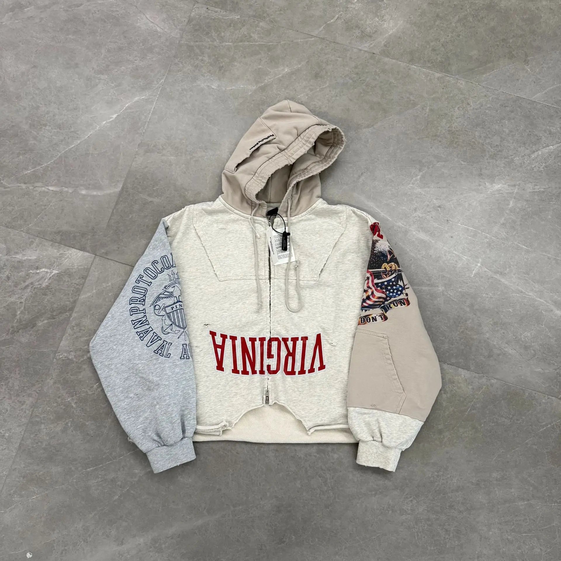Beige Virginia Graphic Hoodie