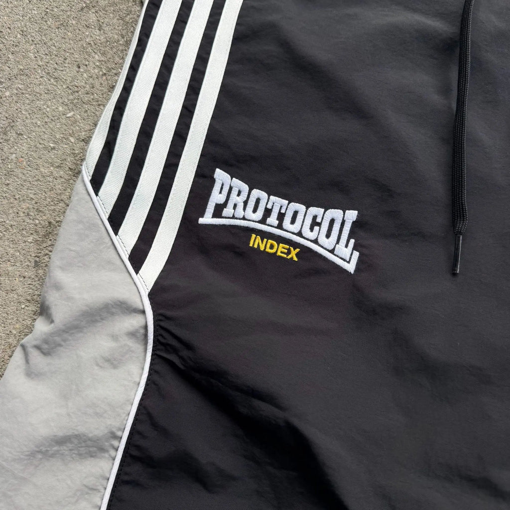 Black Waists Paratrooper Nylon Cargo Pants