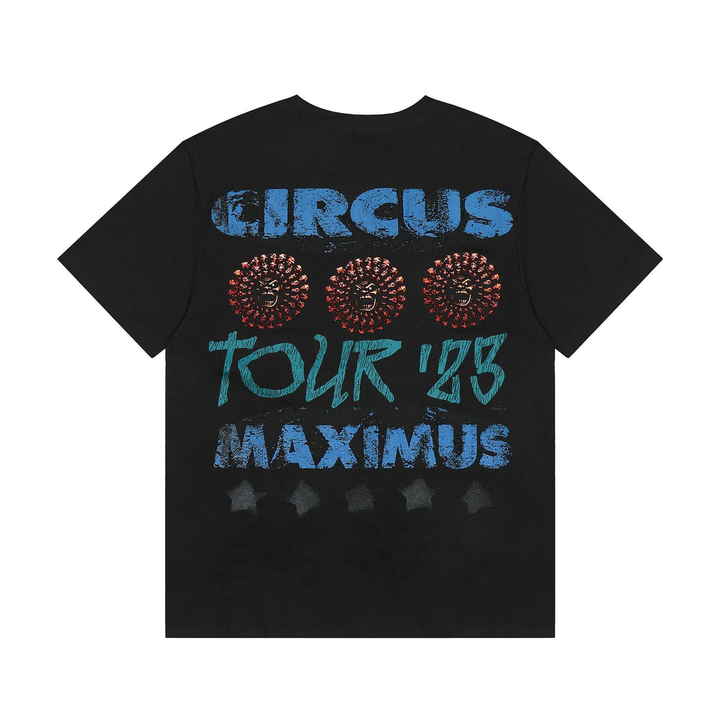 Black Statement Abstract Emblem Graphic Tee