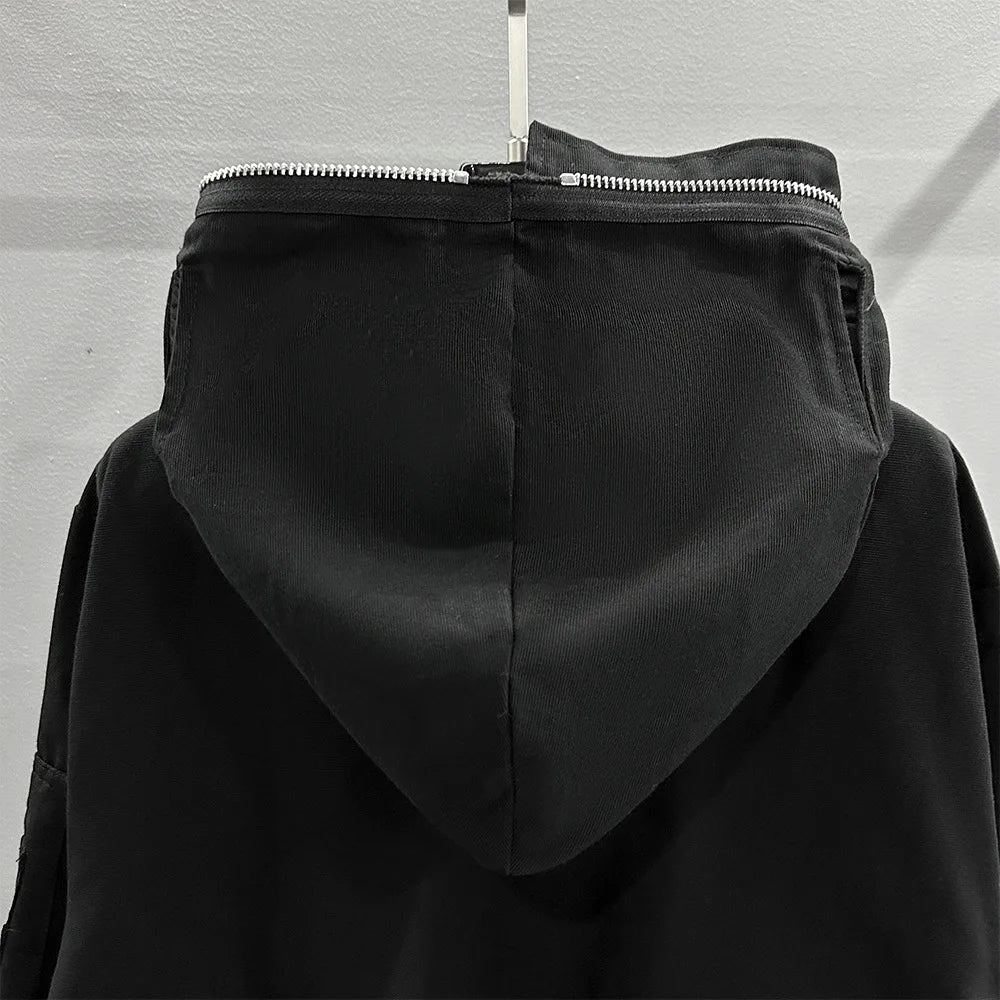 White Four Graphic Zip Hoodie