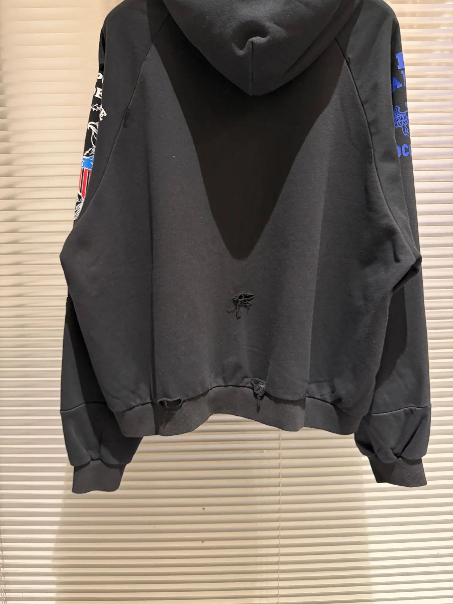 Black Bold Print Graphic Hoodie
