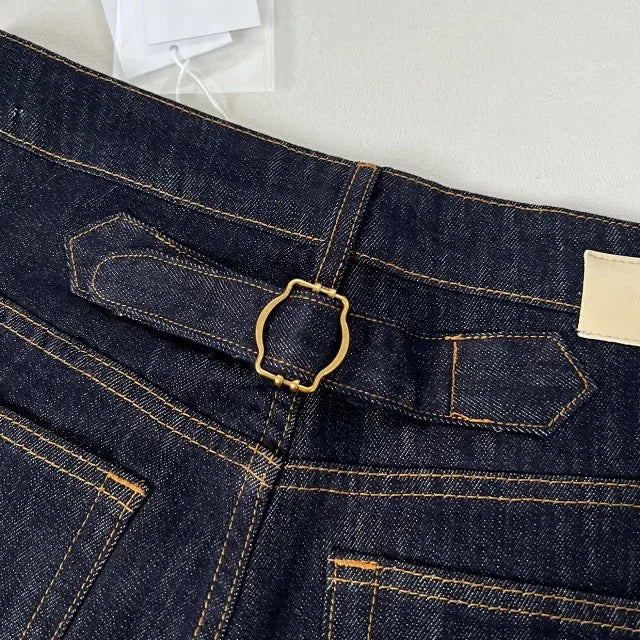 Black Statement Straight-Leg Jeans