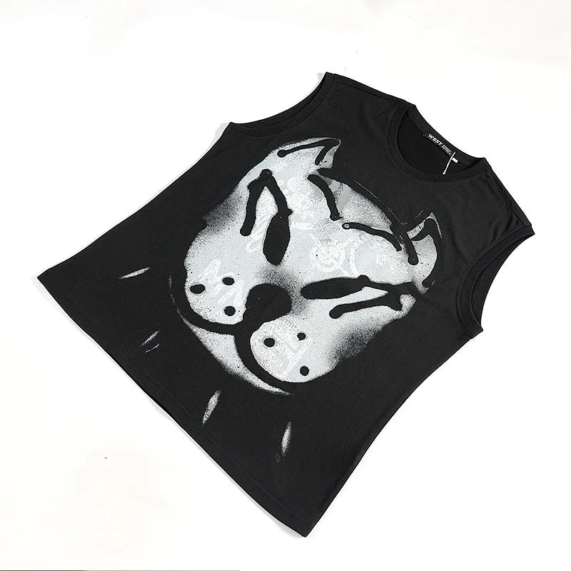 Black Bulldog Dog Punk Graphic Tank