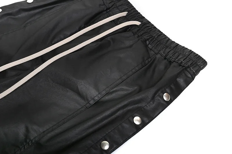 Charcoal Waxed Workwear Breasted Cargo Pants
