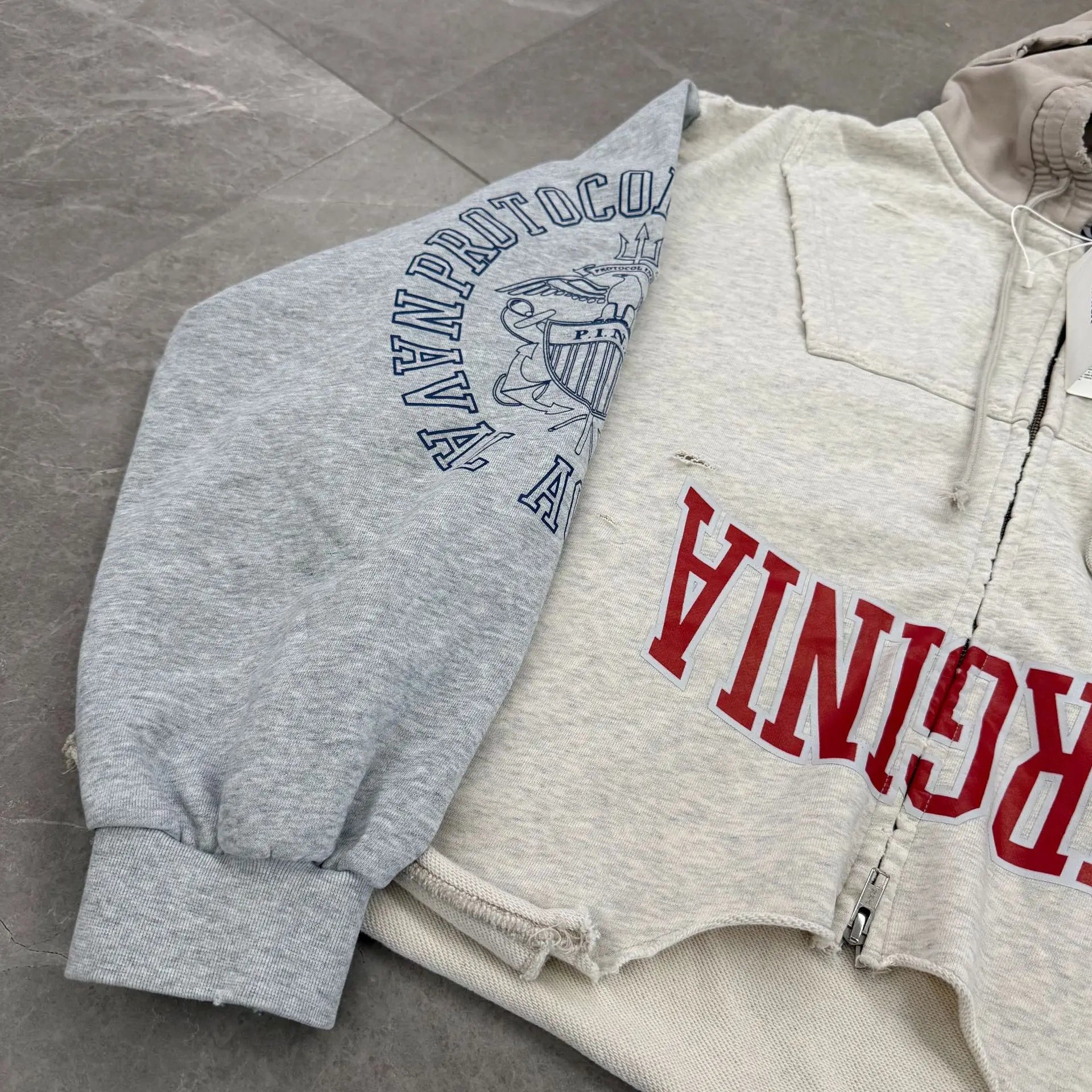 Beige Virginia Graphic Hoodie