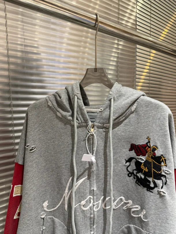 Beige Statement Graphic Hoodie