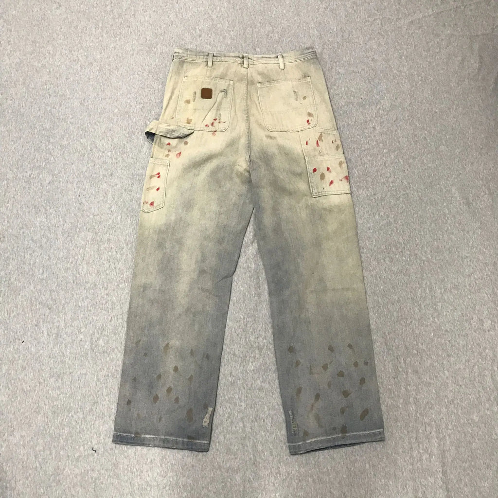 White Blood Straight-Leg Jeans