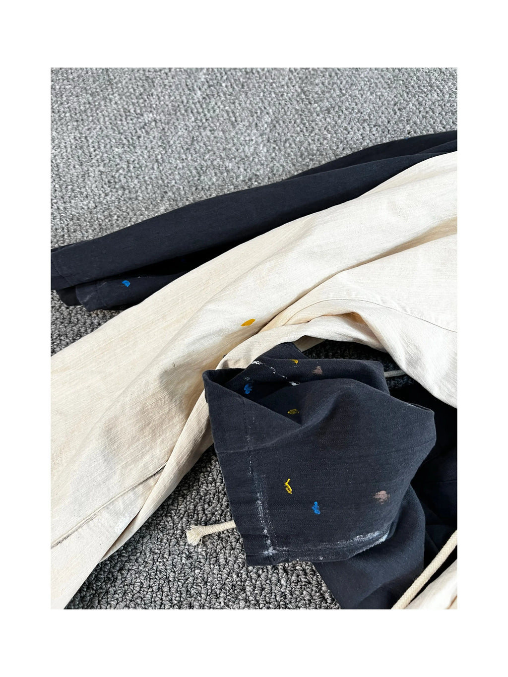 Black Twisted Rope Adjust Cargo Pants