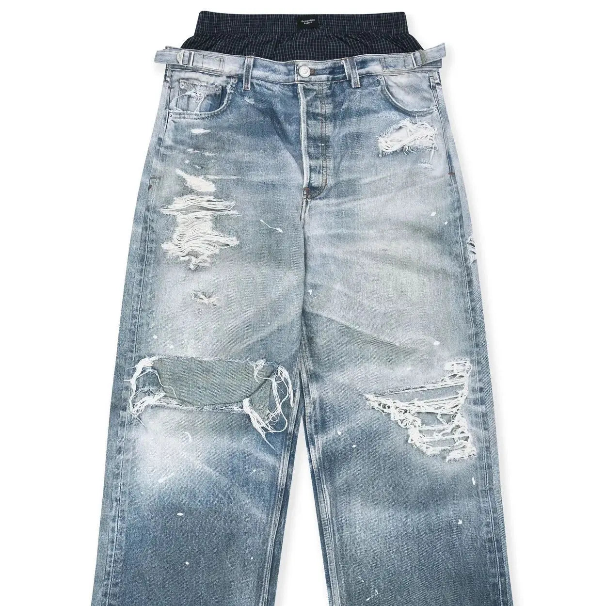 Blue Dual Waist Graphic Jeans