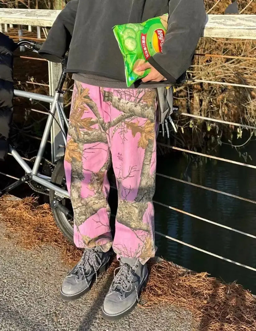 Camo Pink Beach Graphic Jeans