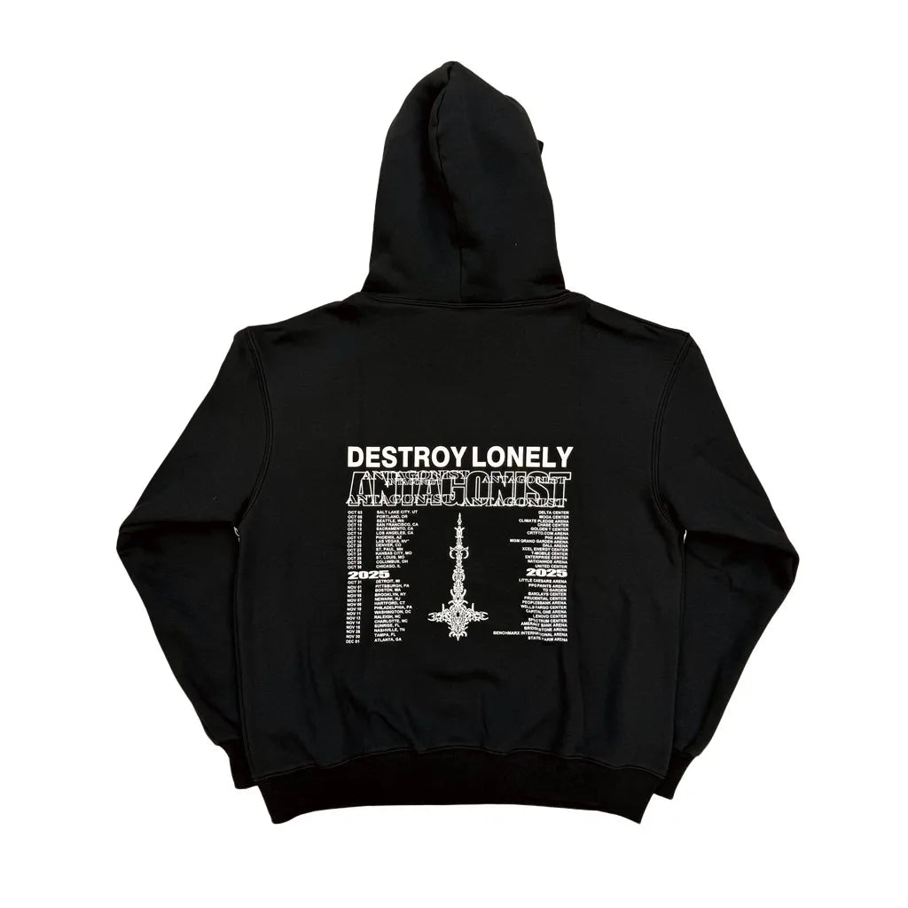 Black Statement Bold Print Graphic Hoodie