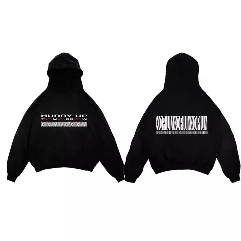 Black Statement Graphic Hoodie