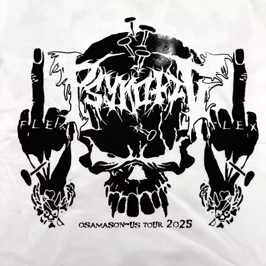 Black Psykotic Skull Longsleeves Graphic Tee