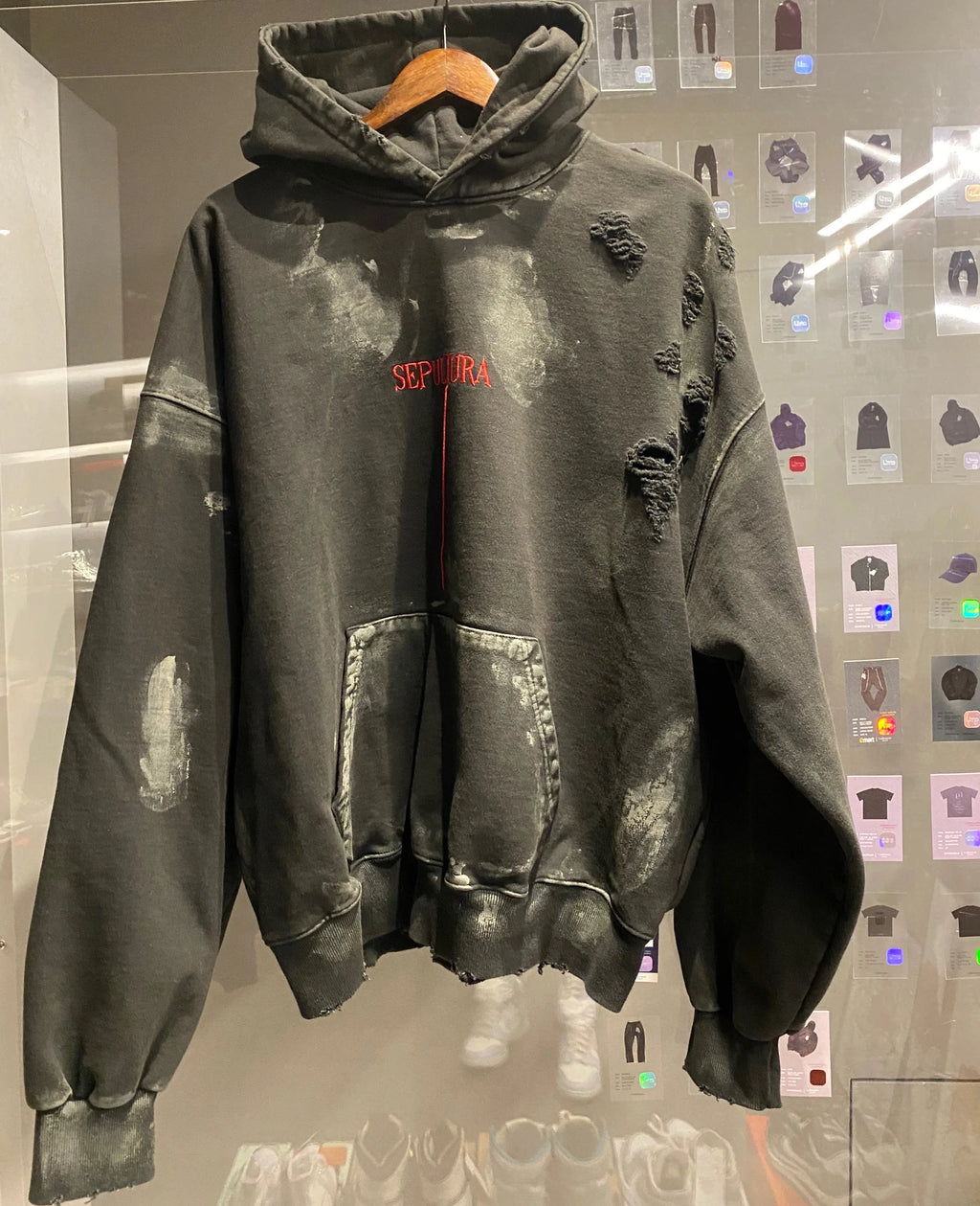 Beige Wash Graphic Hoodie