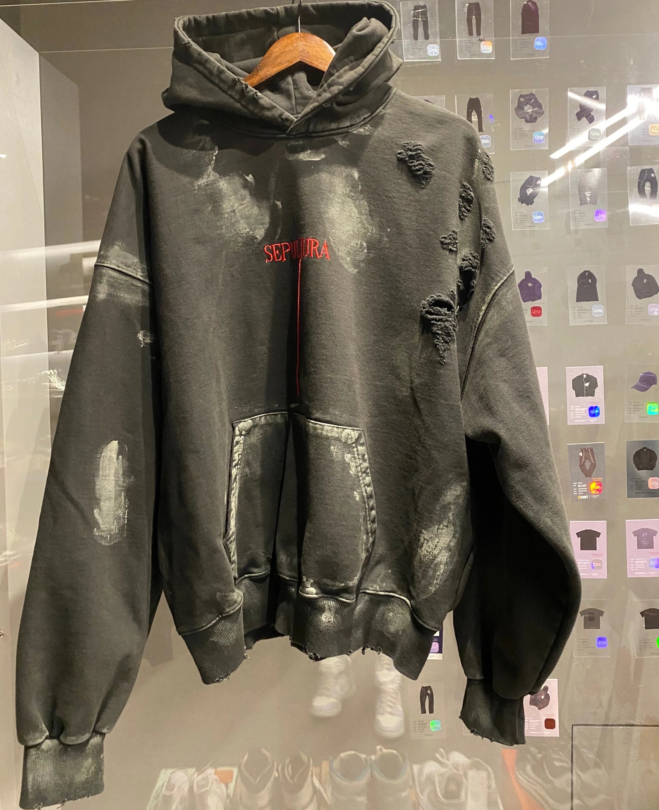 Beige Wash Graphic Hoodie