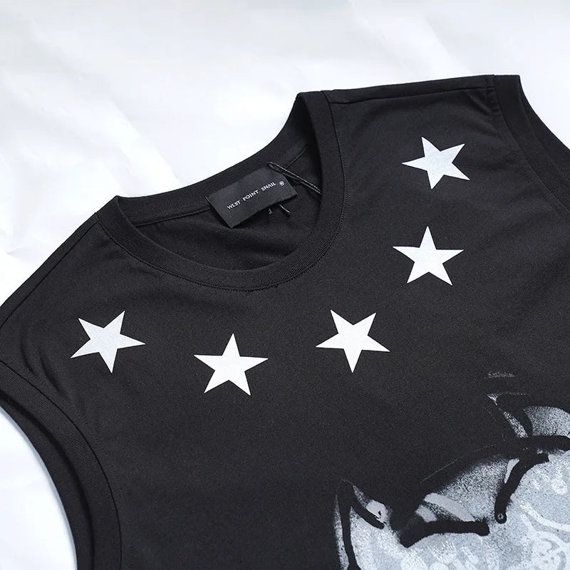 Black Doberman Dog Star Graphic Tank