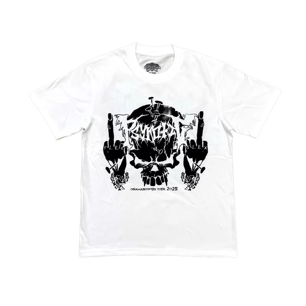 Black Psykotic Skull Longsleeves Graphic Tee
