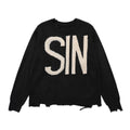 Sin Youth Black Knit Graphic Sweater