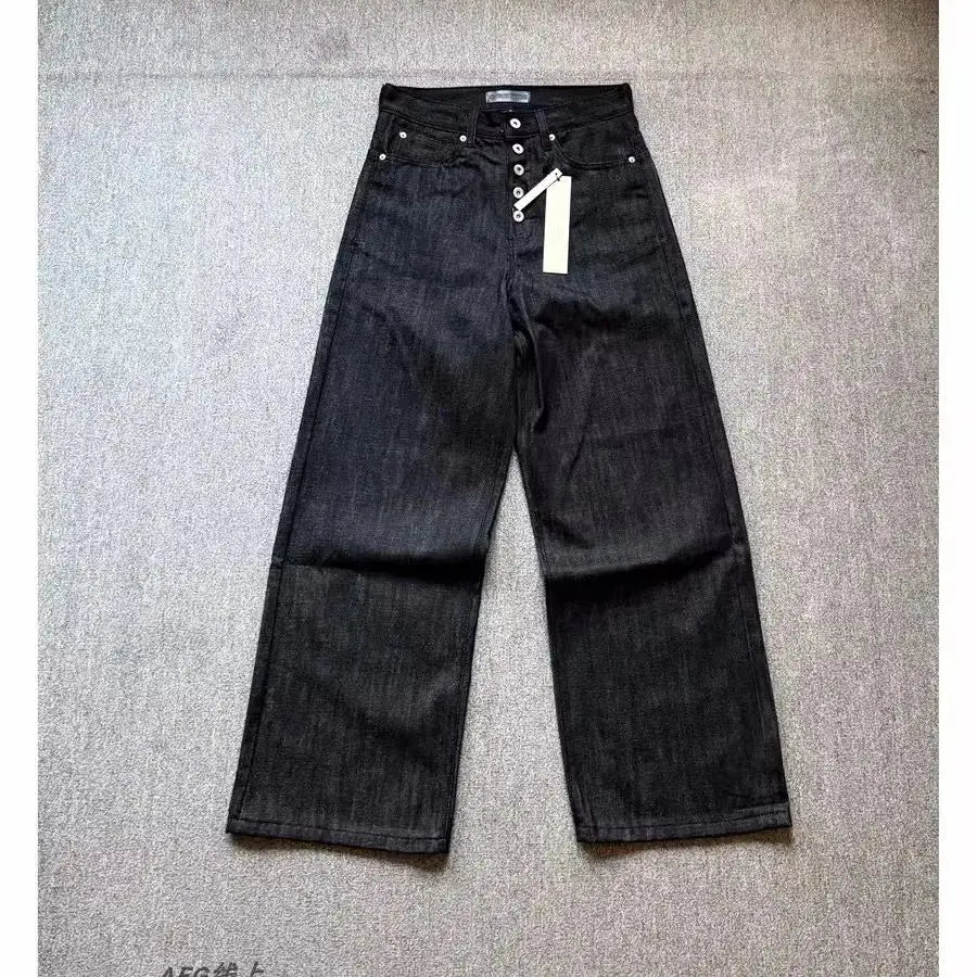 Black Baggy Wide-Leg Jeans