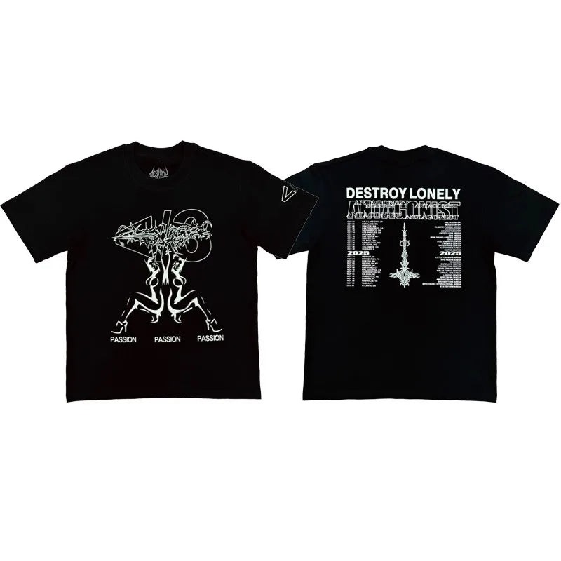 Black Lonely Passion Graphic Tee